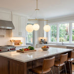Celestial Orb Trio Pendant Light – Modern Glass Chandelier for Dining Room and Entryway