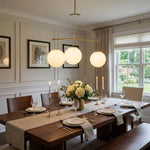 Celestial Orb Trio Pendant Light – Modern Glass Chandelier for Dining Room and Entryway