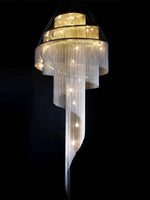 Celestial Twist Chandelier – Modern Spiral LED Pendant for Dining Room and Foyer