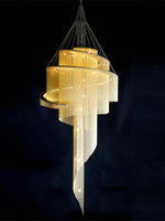 Celestial Twist Chandelier – Modern Spiral LED Pendant for Dining Room and Foyer