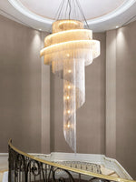 Celestial Twist Chandelier – Modern Spiral LED Pendant for Dining Room and Foyer