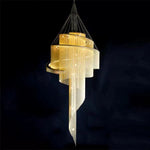Celestial Twist Chandelier – Modern Spiral LED Pendant for Dining Room and Foyer