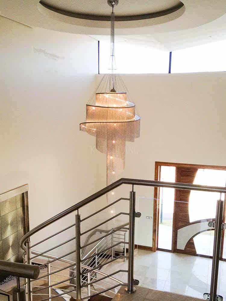 Celestial Twist Chandelier – Modern Spiral LED Pendant for Dining Room and Foyer