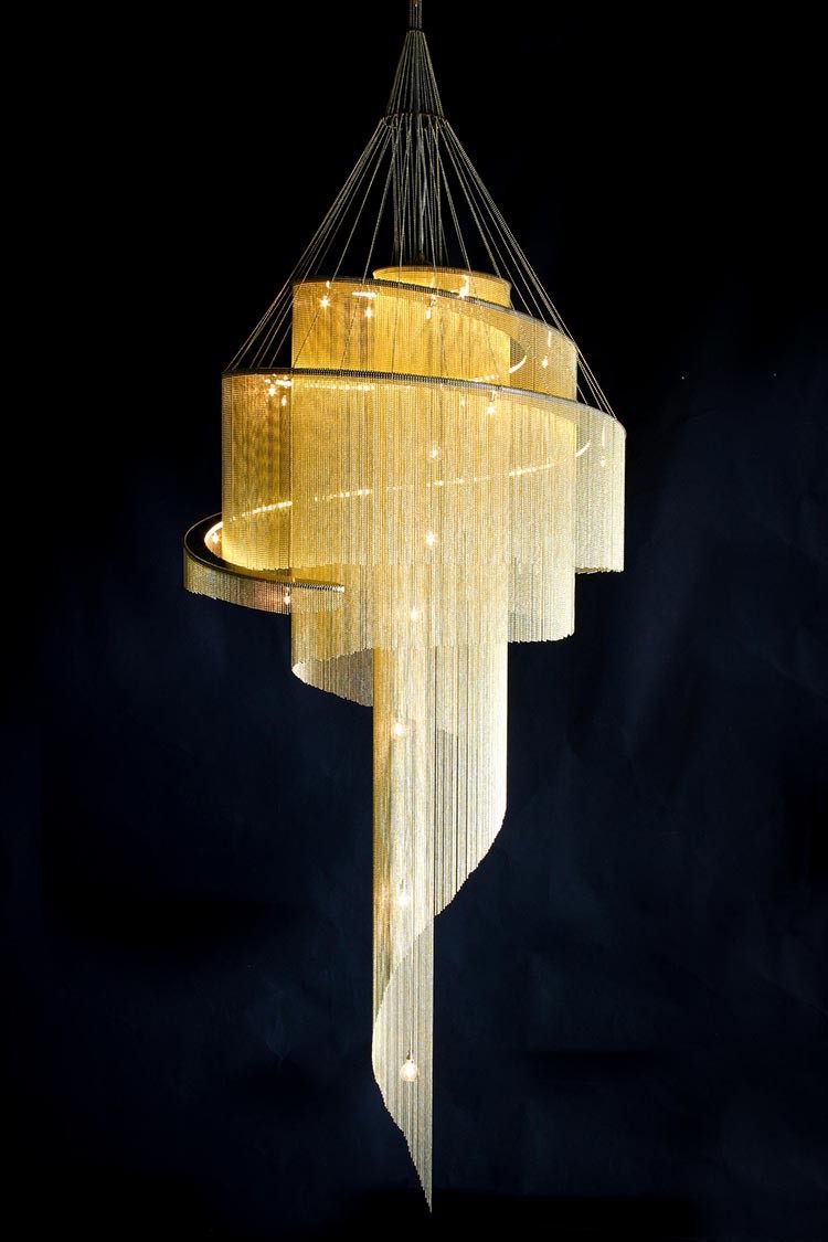 Celestial Twist Chandelier – Modern Spiral LED Pendant for Dining Room and Foyer