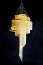 Celestial Twist Chandelier – Modern Spiral LED Pendant for Dining Room and Foyer