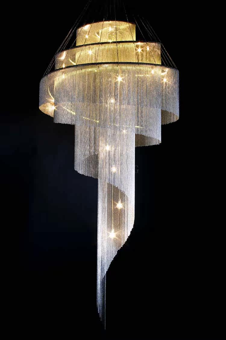 Celestial Twist Chandelier – Modern Spiral LED Pendant for Dining Room and Foyer