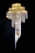 Celestial Twist Chandelier – Modern Spiral LED Pendant for Dining Room and Foyer