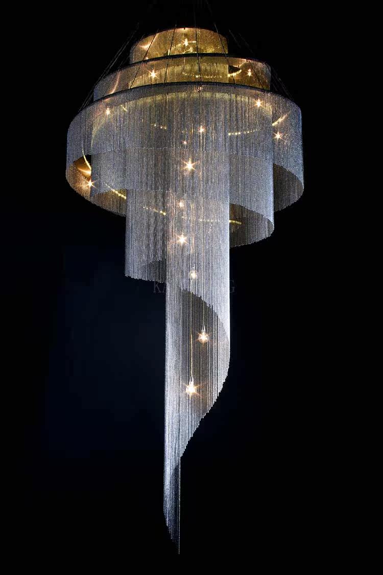 Celestial Twist Chandelier – Modern Spiral LED Pendant for Dining Room and Foyer