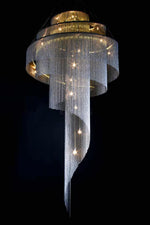 Celestial Twist Chandelier – Modern Spiral LED Pendant for Dining Room and Foyer