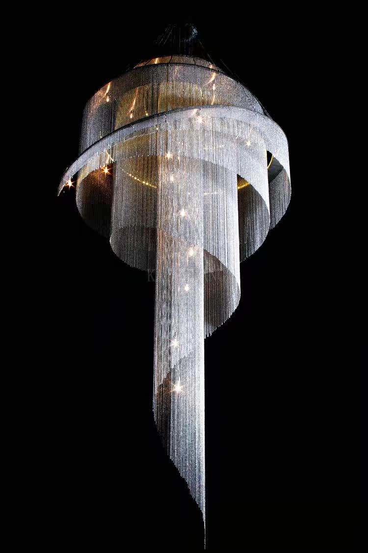 Celestial Twist Chandelier – Modern Spiral LED Pendant for Dining Room and Foyer