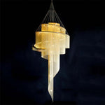 Celestial Twist Chandelier – Modern Spiral LED Pendant for Dining Room and Foyer