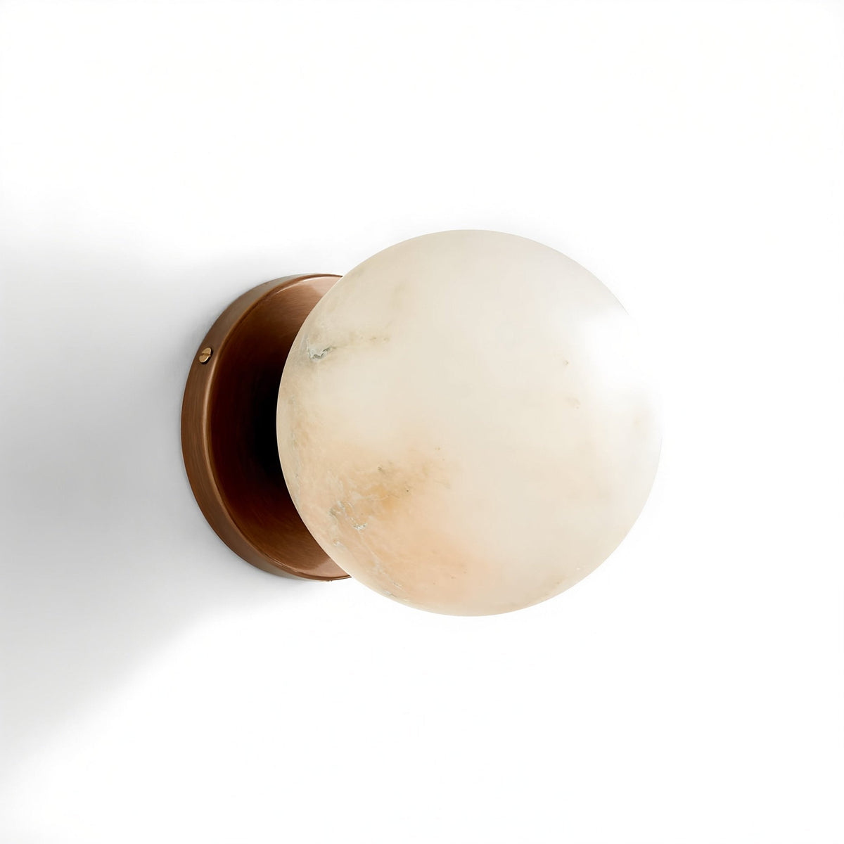 Celestial Double Alabaster Wall Sconce in Bronze