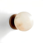 Celestial Double Alabaster Wall Sconce in Bronze