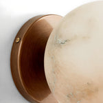 Celestial Double Alabaster Wall Sconce in Bronze