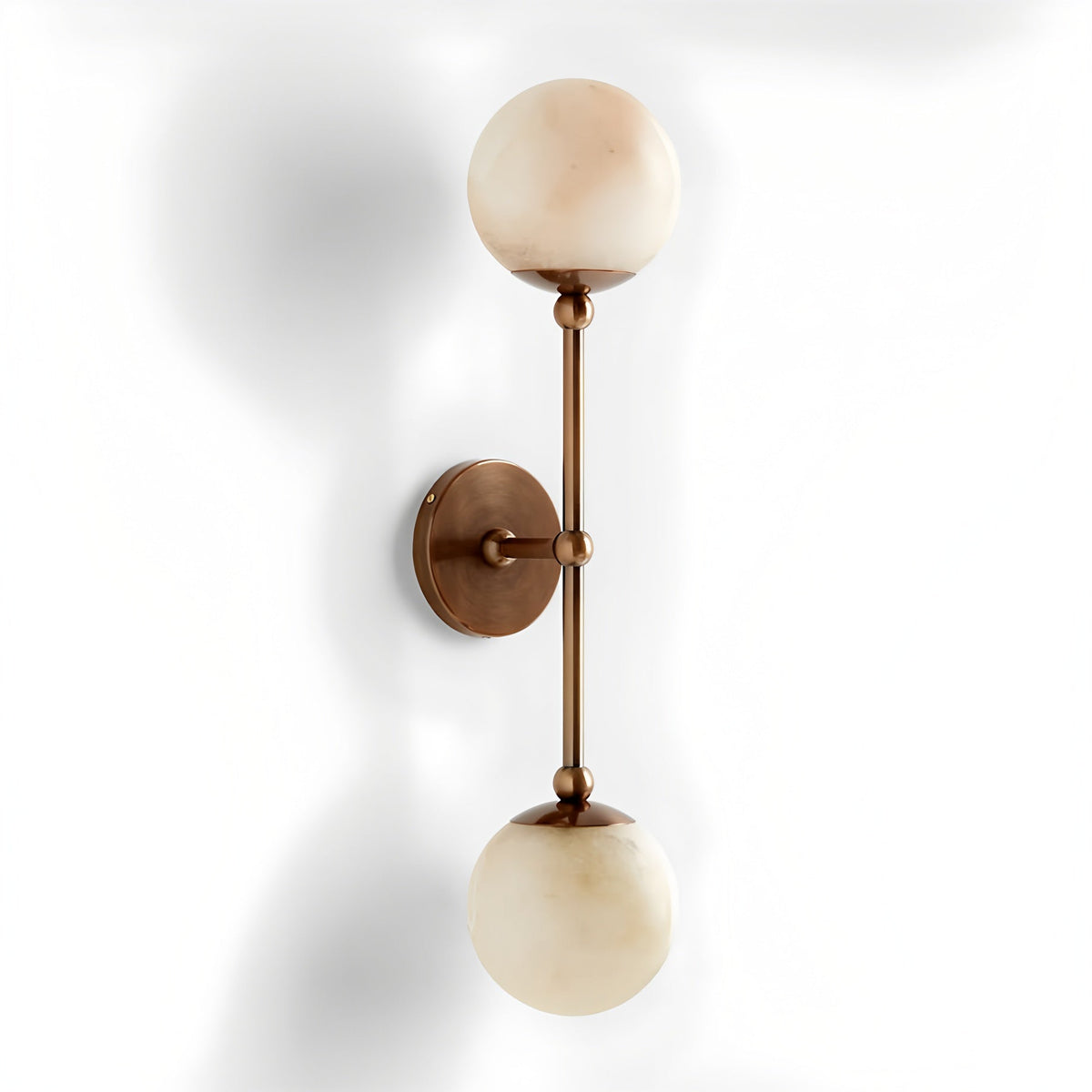 Celestial Double Alabaster Wall Sconce in Bronze