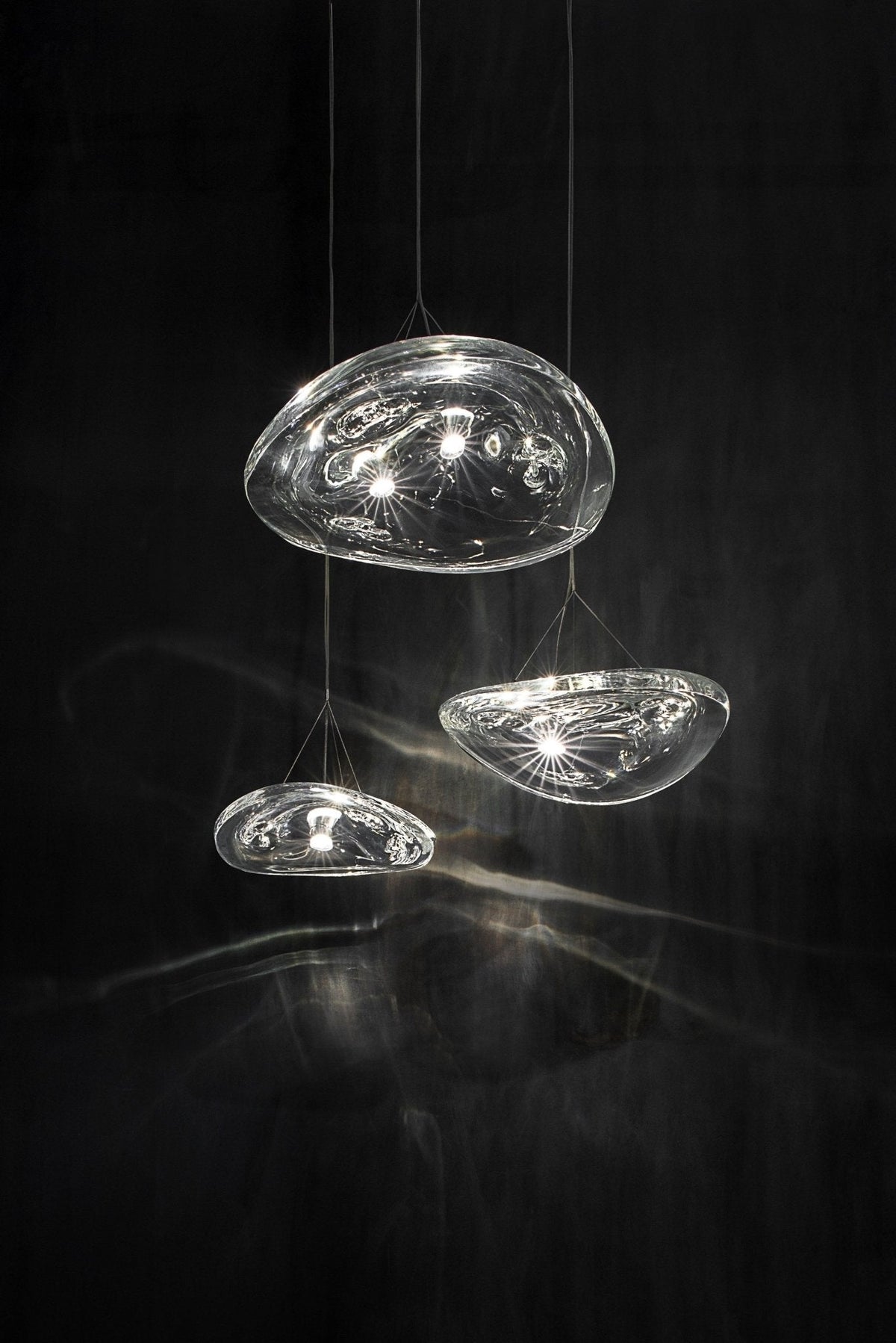 Manta Drift Modern Glass Chandelier for Dining Room and Living Space