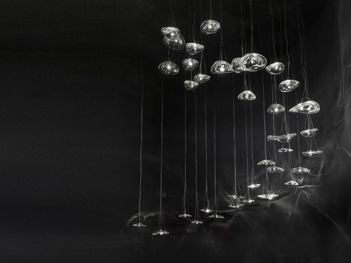 Manta Drift Modern Glass Chandelier for Dining Room and Living Space