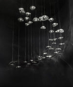 Manta Drift Modern Glass Chandelier for Dining Room and Living Space