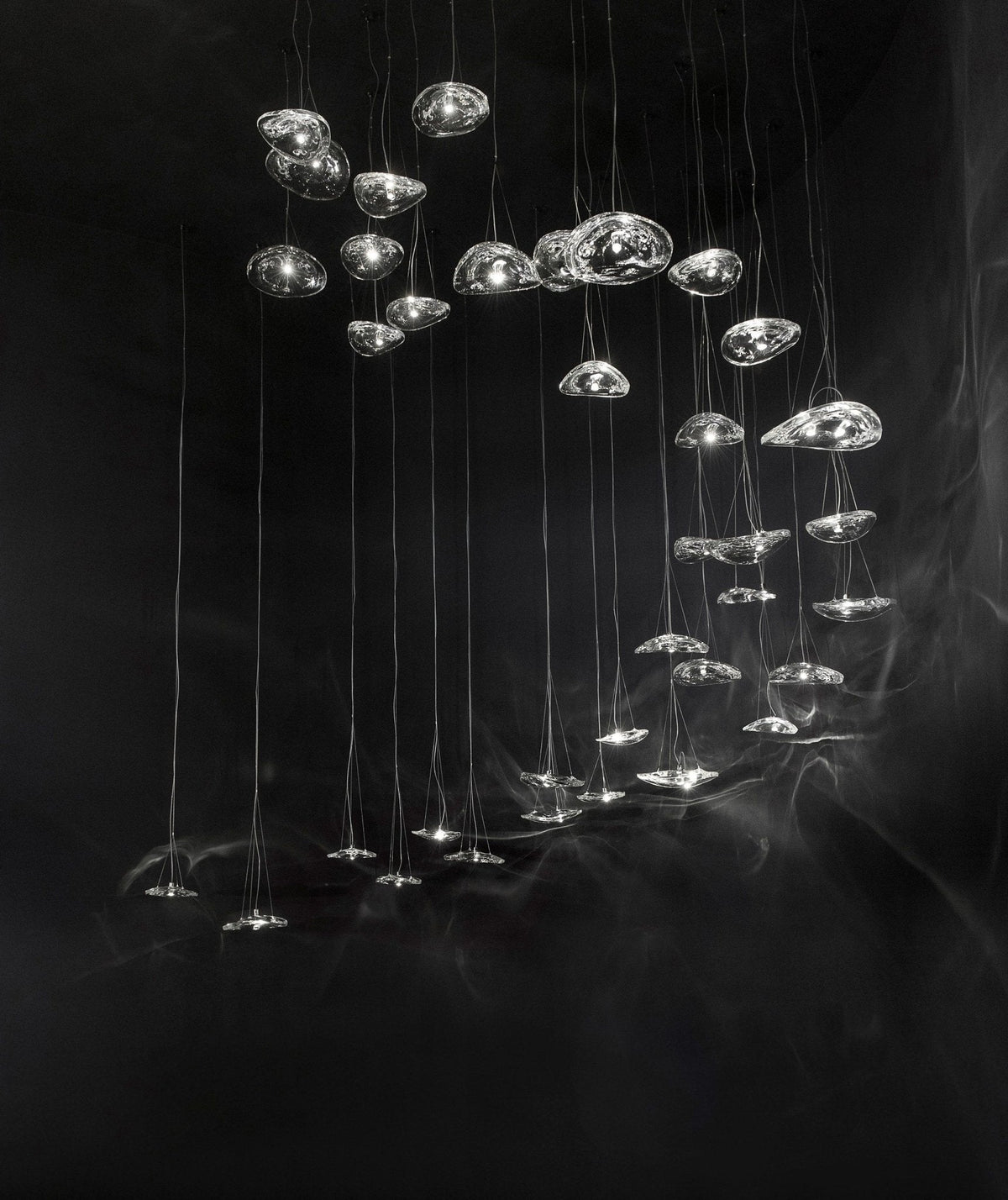 Manta Drift Modern Glass Chandelier for Dining Room and Living Space