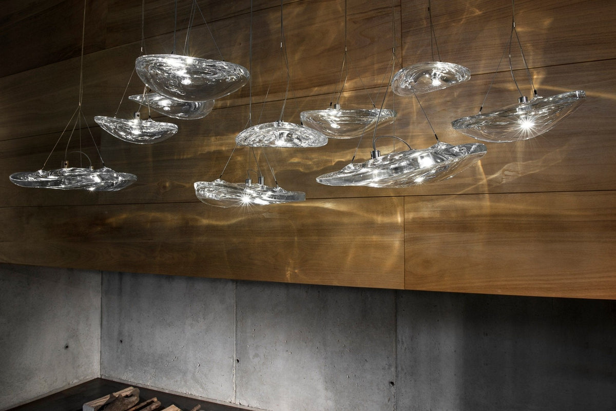 Manta Drift Modern Glass Chandelier for Dining Room and Living Space