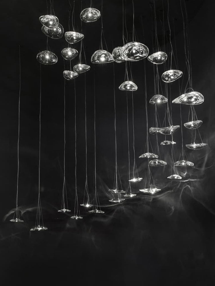 Manta Drift Modern Glass Chandelier for Dining Room and Living Space