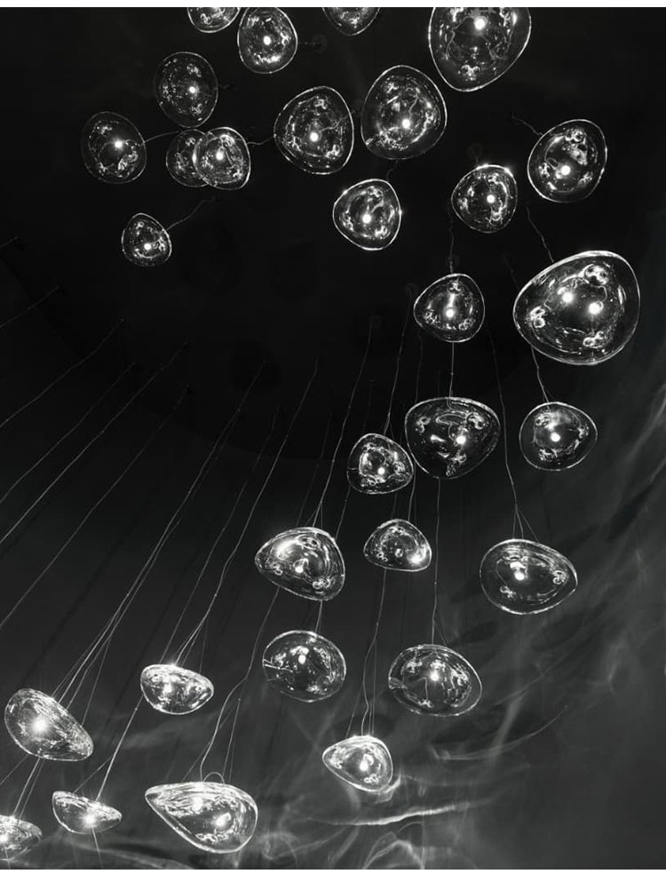 Manta Drift Modern Glass Chandelier for Dining Room and Living Space