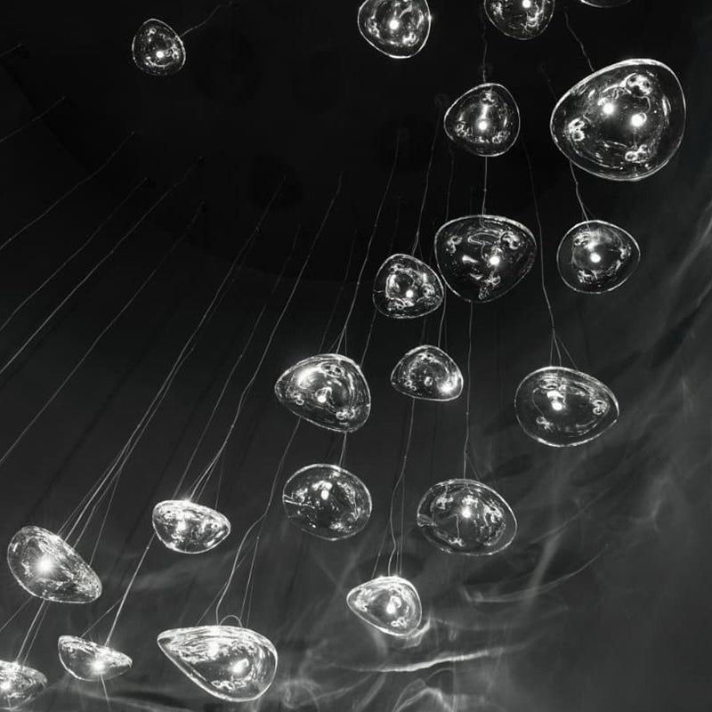 Manta Drift Modern Glass Chandelier for Dining Room and Living Space
