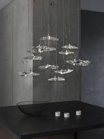 Manta Drift Modern Glass Chandelier for Dining Room and Living Space