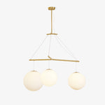 Celestial Orb Trio Pendant Light – Modern Glass Chandelier for Dining Room and Entryway