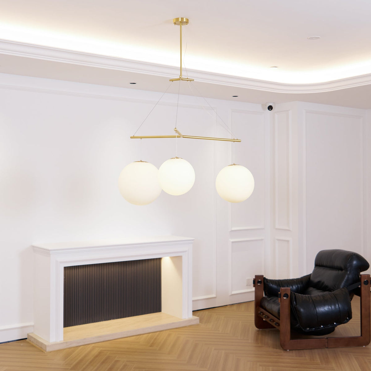 Celestial Orb Trio Pendant Light – Modern Glass Chandelier for Dining Room and Entryway