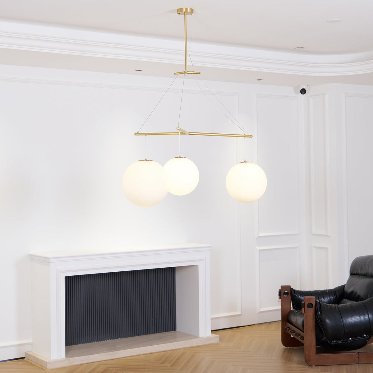Celestial Orb Trio Pendant Light – Modern Glass Chandelier for Dining Room and Entryway