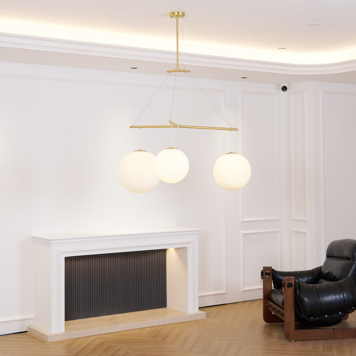 Celestial Orb Trio Pendant Light – Modern Glass Chandelier for Dining Room and Entryway