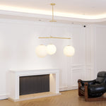 Celestial Orb Trio Pendant Light – Modern Glass Chandelier for Dining Room and Entryway