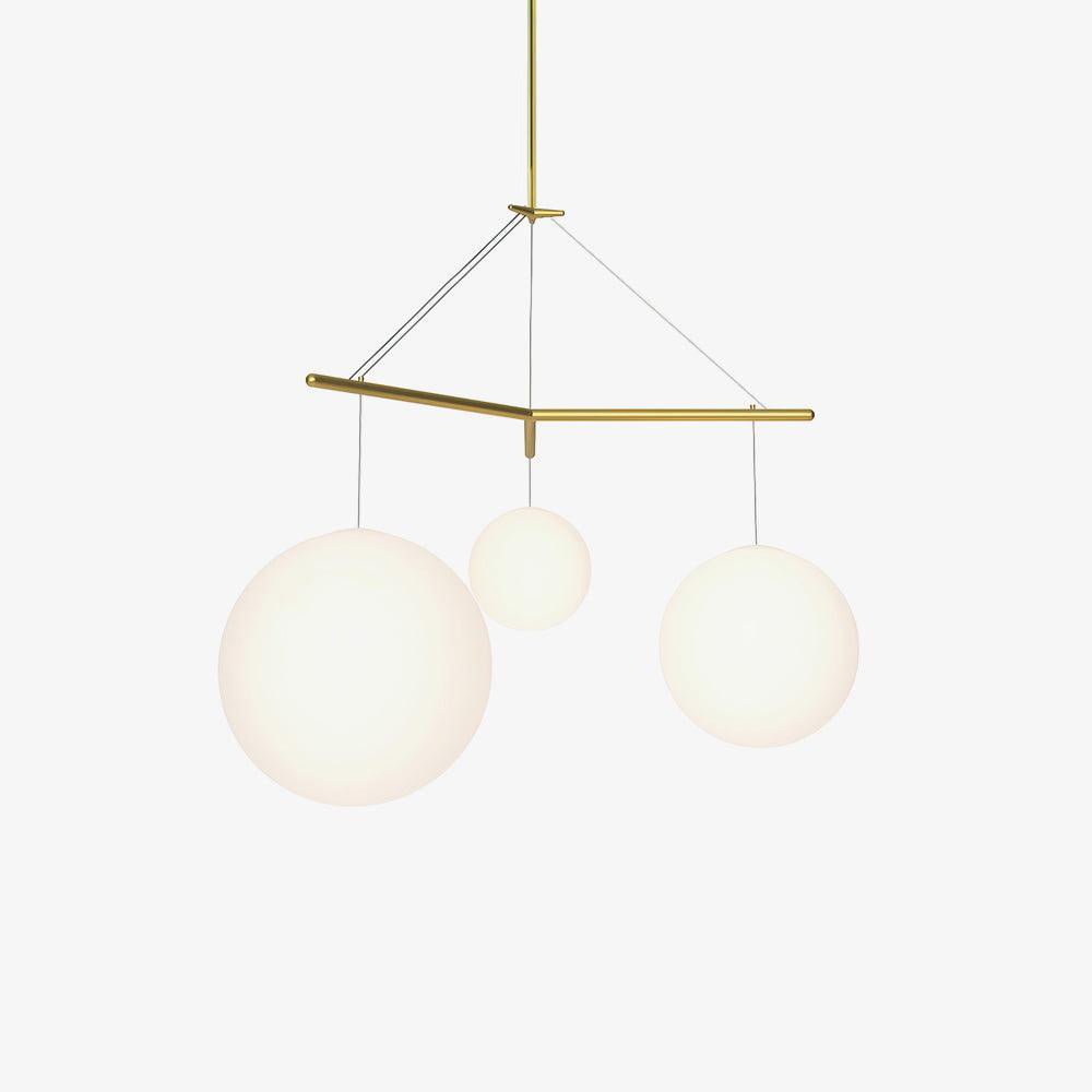 Celestial Orb Trio Pendant Light – Modern Glass Chandelier for Dining Room and Entryway