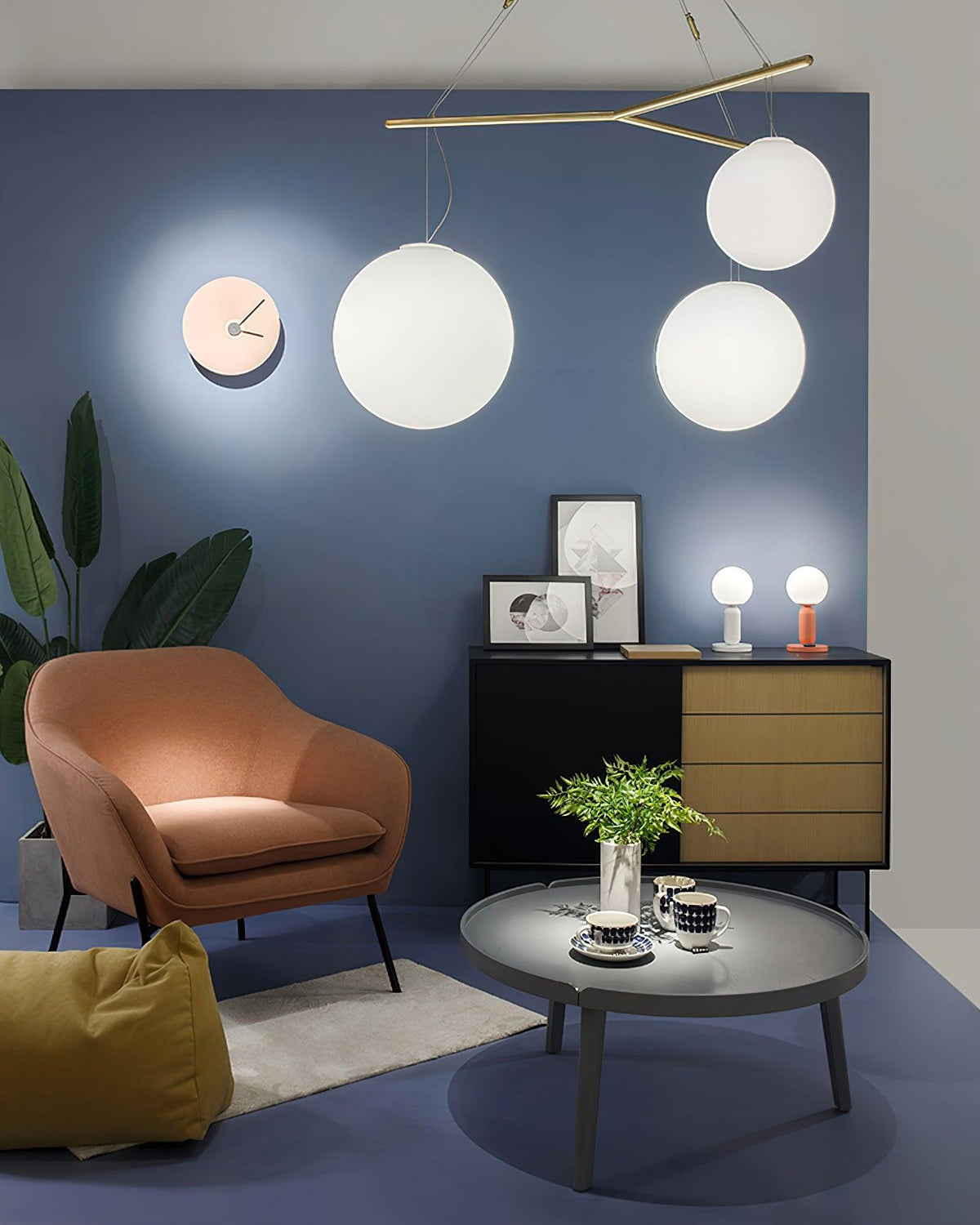 Celestial Orb Trio Pendant Light – Modern Glass Chandelier for Dining Room and Entryway