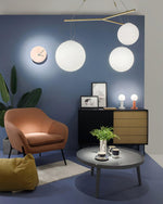 Celestial Orb Trio Pendant Light – Modern Glass Chandelier for Dining Room and Entryway
