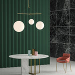 Celestial Orb Trio Pendant Light – Modern Glass Chandelier for Dining Room and Entryway