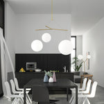 Celestial Orb Trio Pendant Light – Modern Glass Chandelier for Dining Room and Entryway