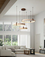 Celestial Orbit Travertine Chandelier – Modern Natural Stone Pendant Light