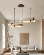 Celestial Orbit Travertine Chandelier – Modern Natural Stone Pendant Light