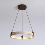 Celestial Orbit Travertine Chandelier – Modern Natural Stone Pendant Light