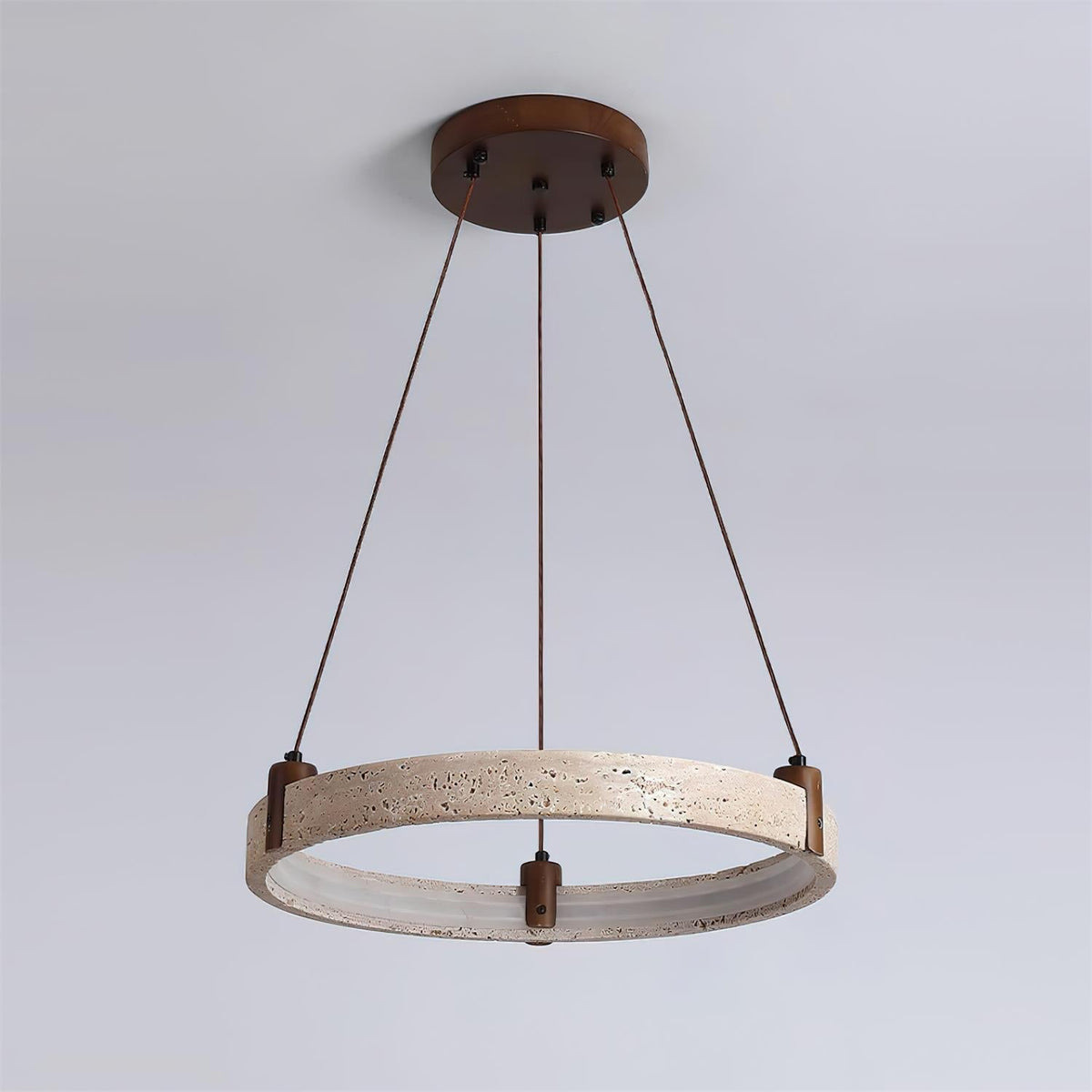 Celestial Orbit Travertine Chandelier – Modern Natural Stone Pendant Light