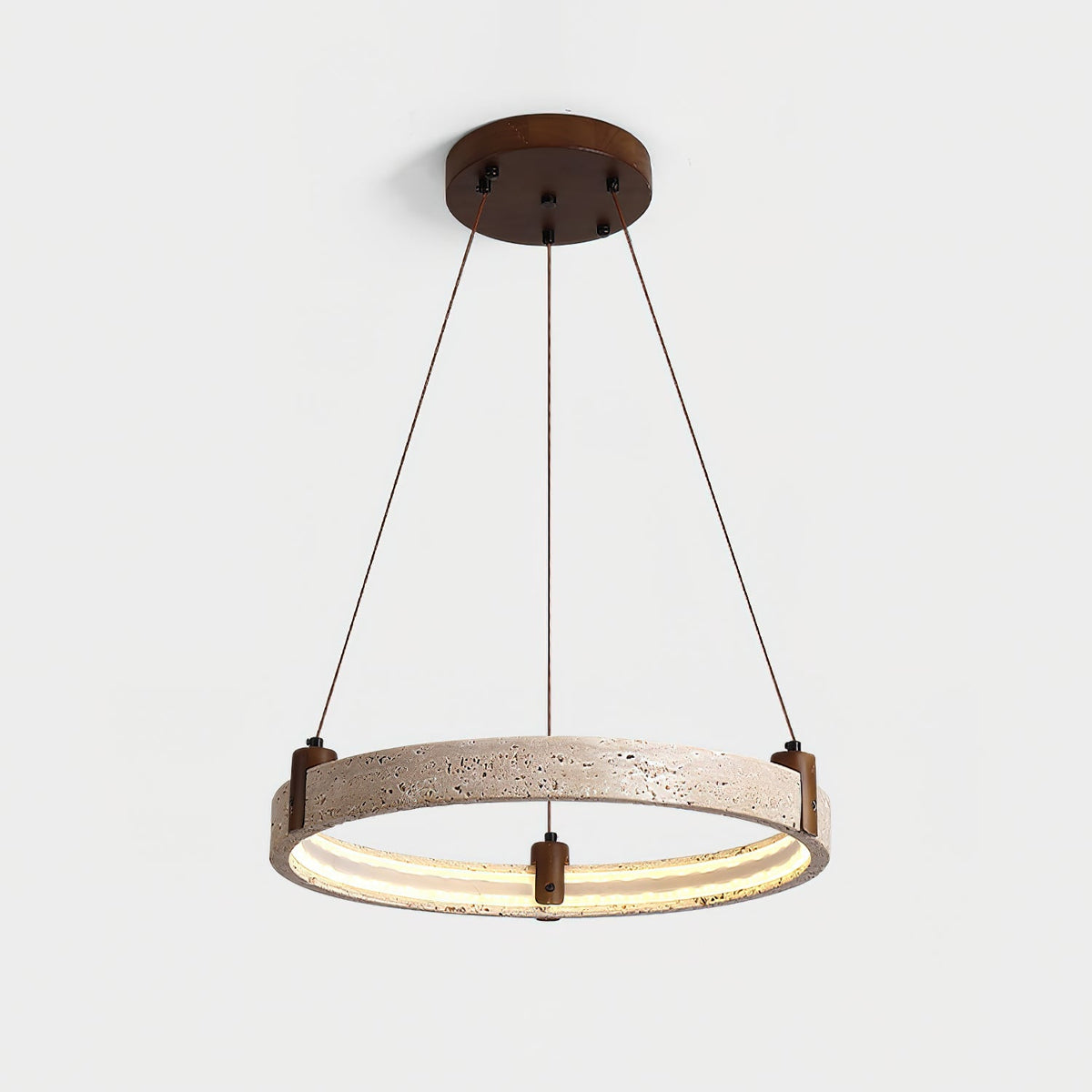Celestial Orbit Travertine Chandelier – Modern Natural Stone Pendant Light
