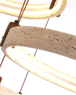 Celestial Orbit Travertine Chandelier – Modern Natural Stone Pendant Light