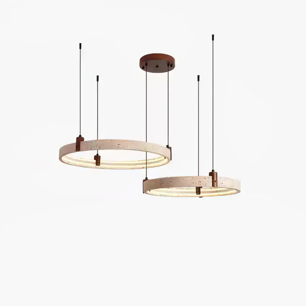 Celestial Orbit Travertine Chandelier – Modern Natural Stone Pendant Light