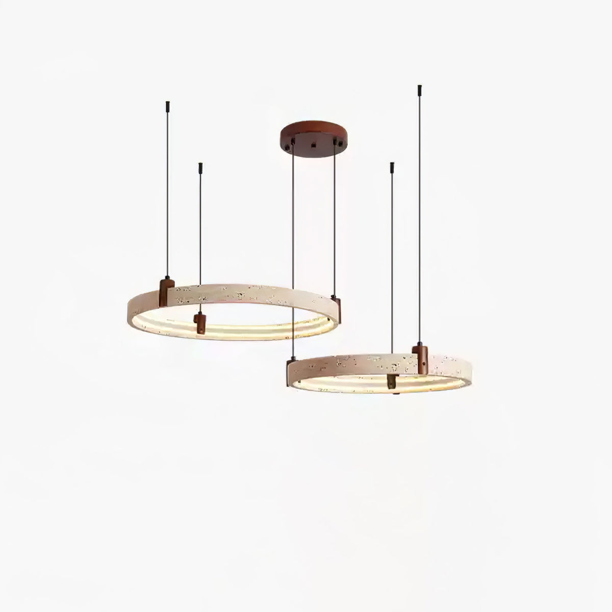 Celestial Orbit Travertine Chandelier – Modern Natural Stone Pendant Light