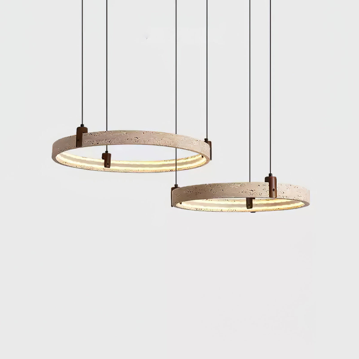 Celestial Orbit Travertine Chandelier – Modern Natural Stone Pendant Light