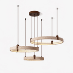 Celestial Orbit Travertine Chandelier – Modern Natural Stone Pendant Light