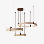 Celestial Orbit Travertine Chandelier – Modern Natural Stone Pendant Light