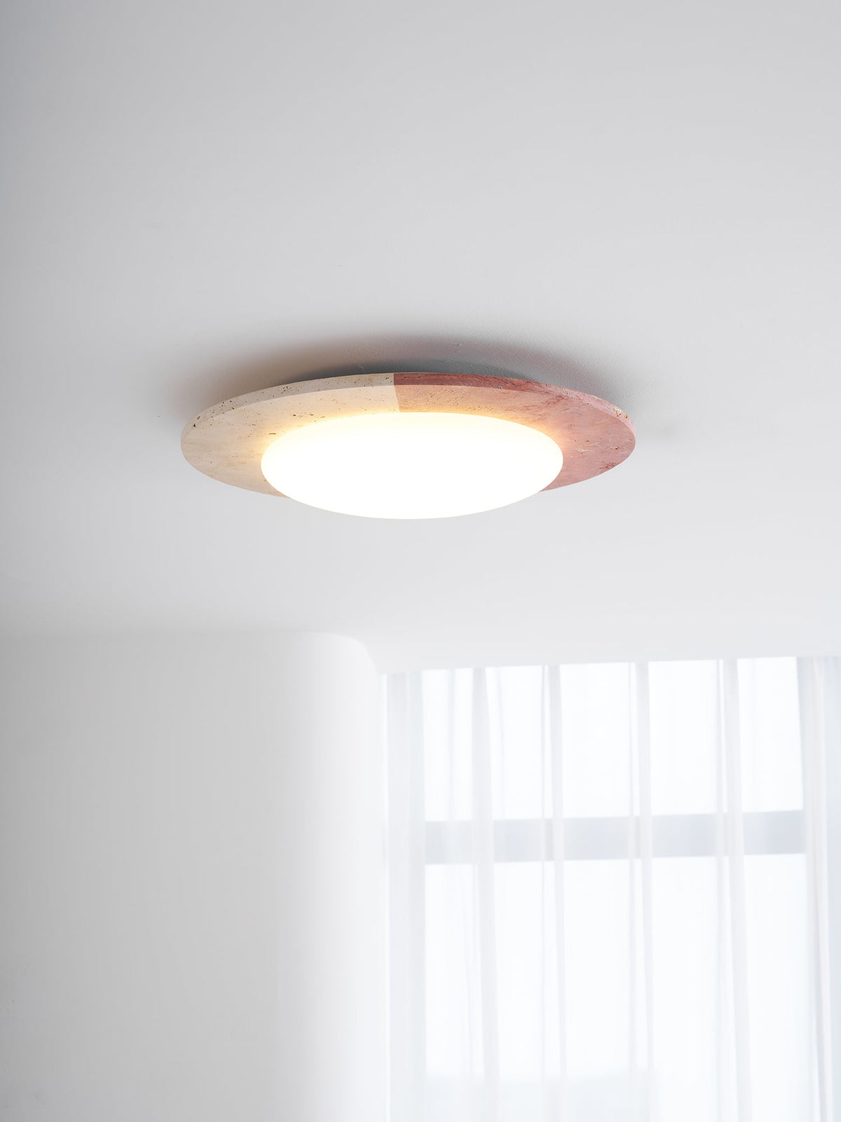 Celestial Travertine Ceiling Light – Modern Flush Mount LED Lamp